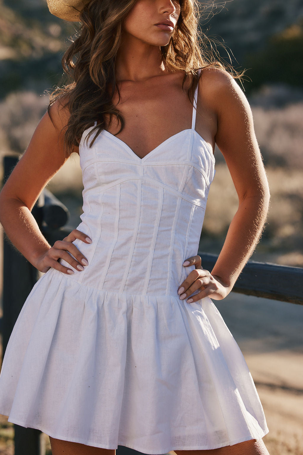 Lana White Drop Waist Mini Dress | 12th Tribe Lana White Drop Waist Mini Dress | 12th Tribe