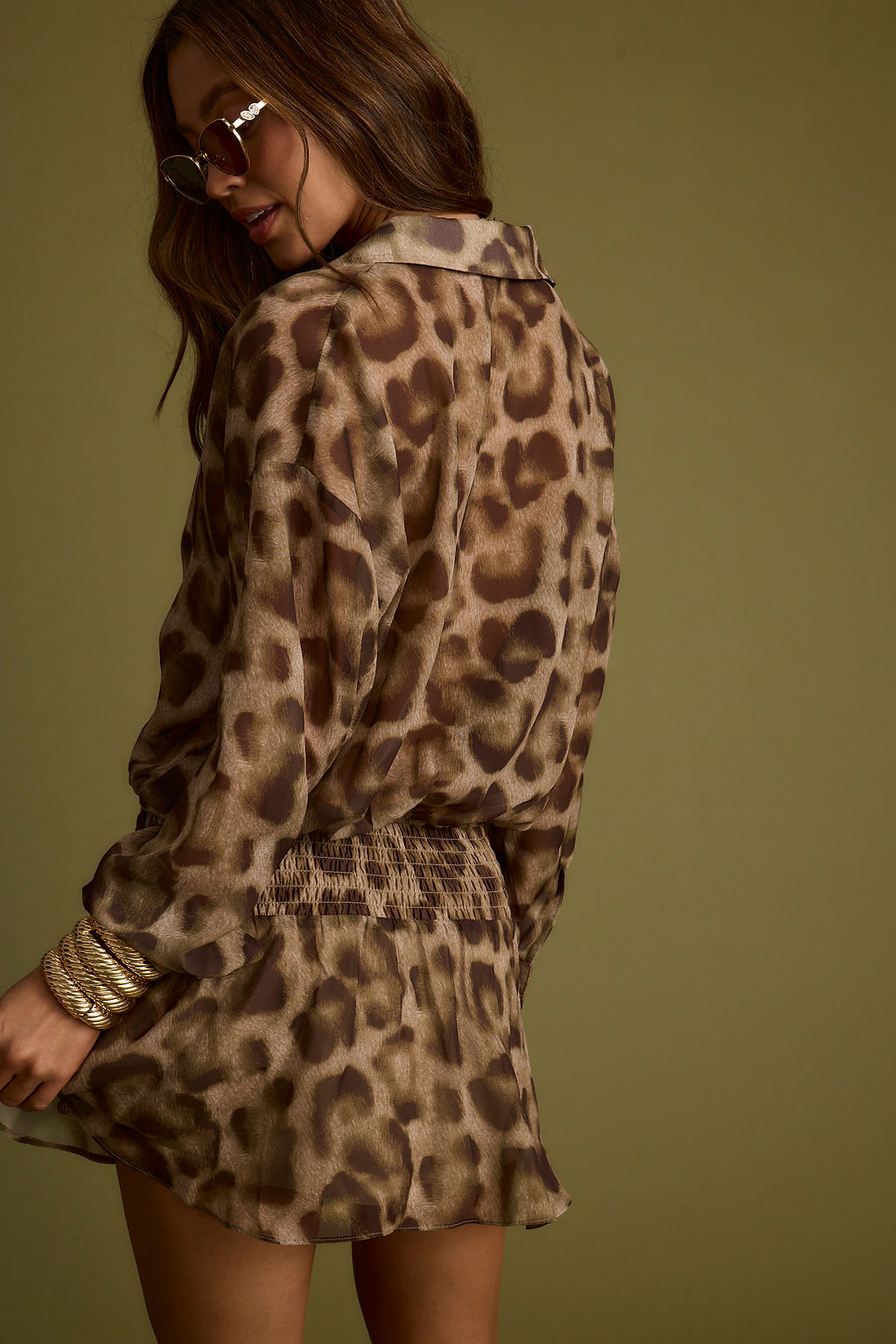 Lennox Leopard Drop Waist Micro Mini Dress