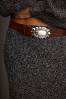 Lodge Brown and Silver Statement Belt