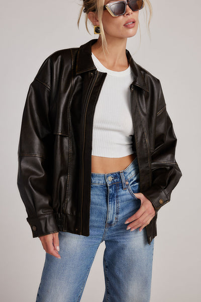 London Calling Oversized Faux Leather Jacket