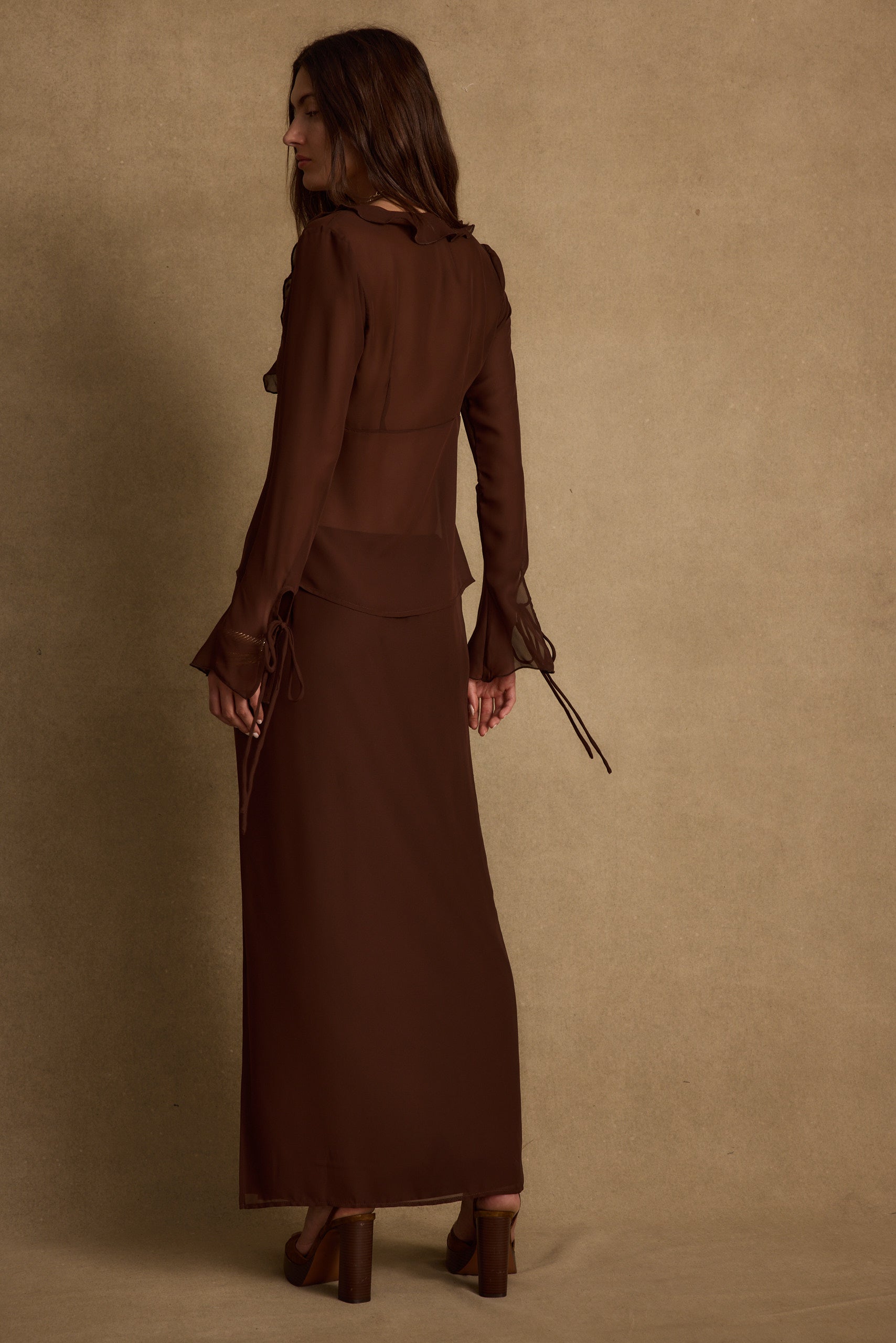 Layla Mocha Maxi Skirt