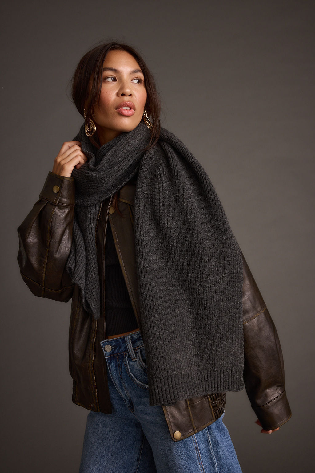 Lex Charcoal Scarf