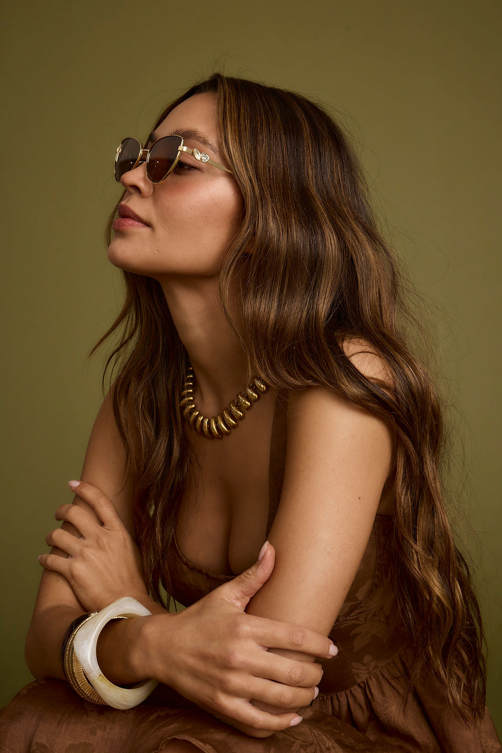 Lucas Brown Cat Eye Sunglasses