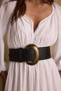 Mabel Black and Gold Studded Belt