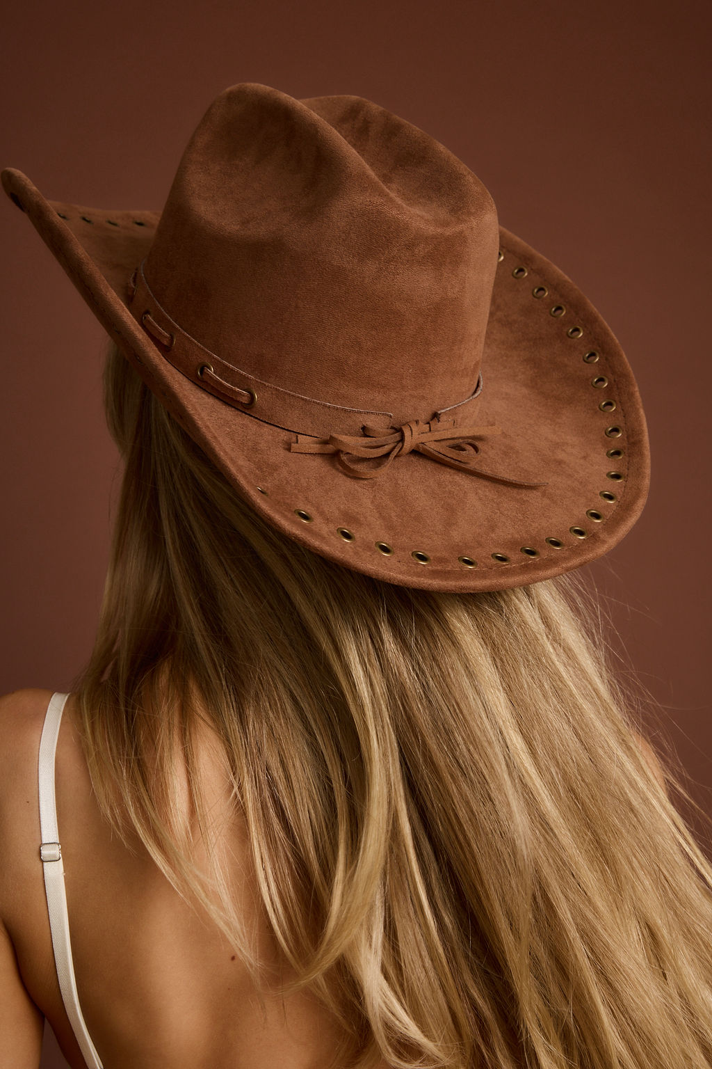 Maeve Brown Faux Suede Cowboy Hat
