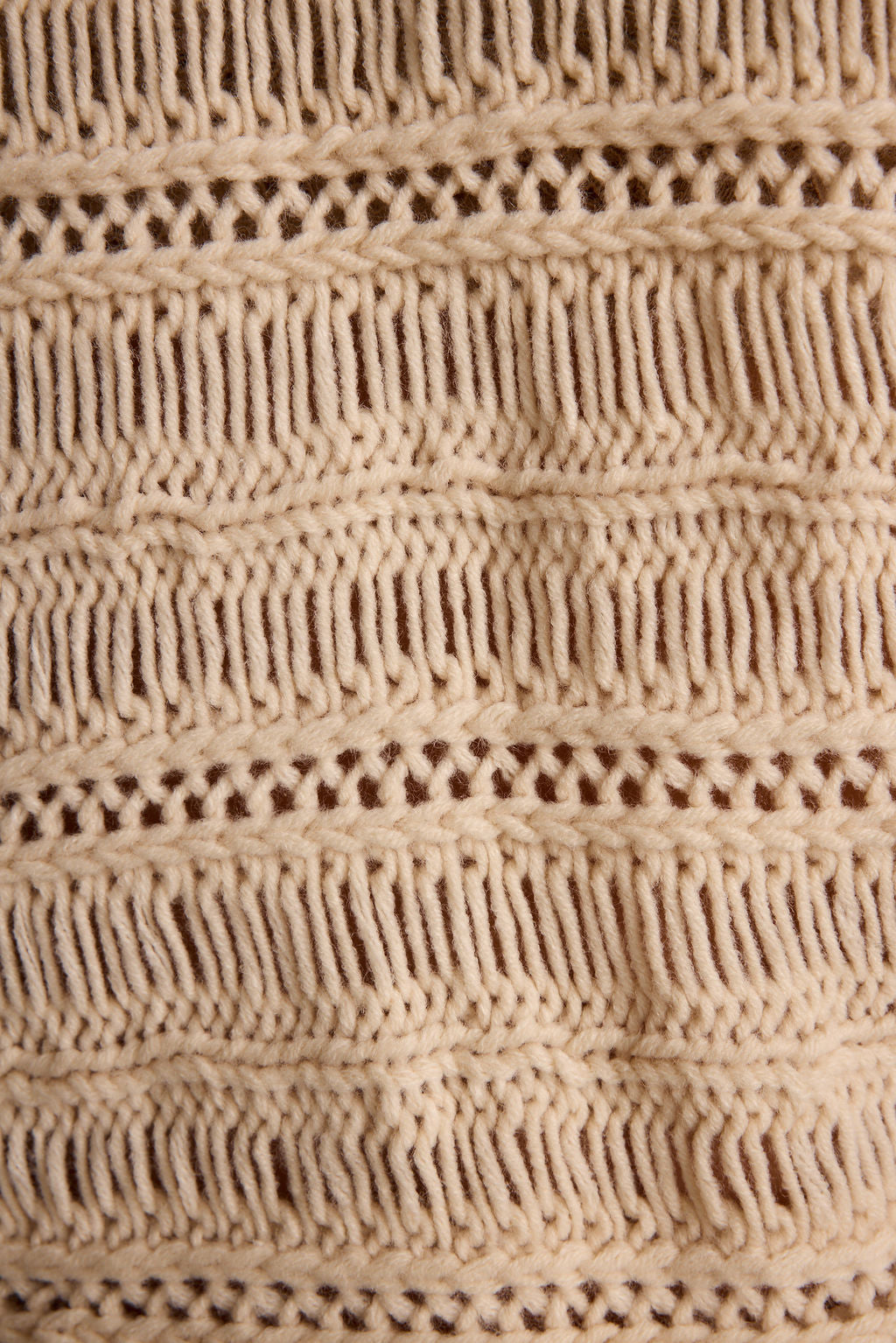 Additional view of the Marela Cream Crochet Sweater from a different perspective.