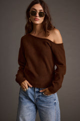 Margot Cinnamon Asymmetrical Sweater