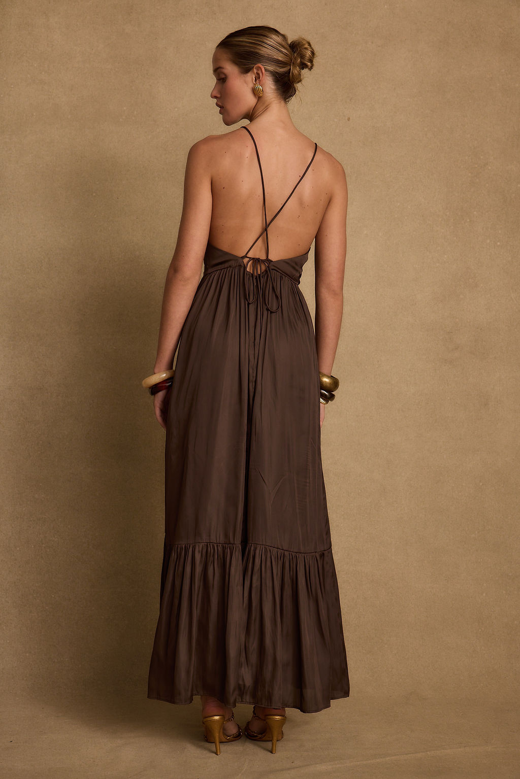 Mia Espresso Maxi Dress
