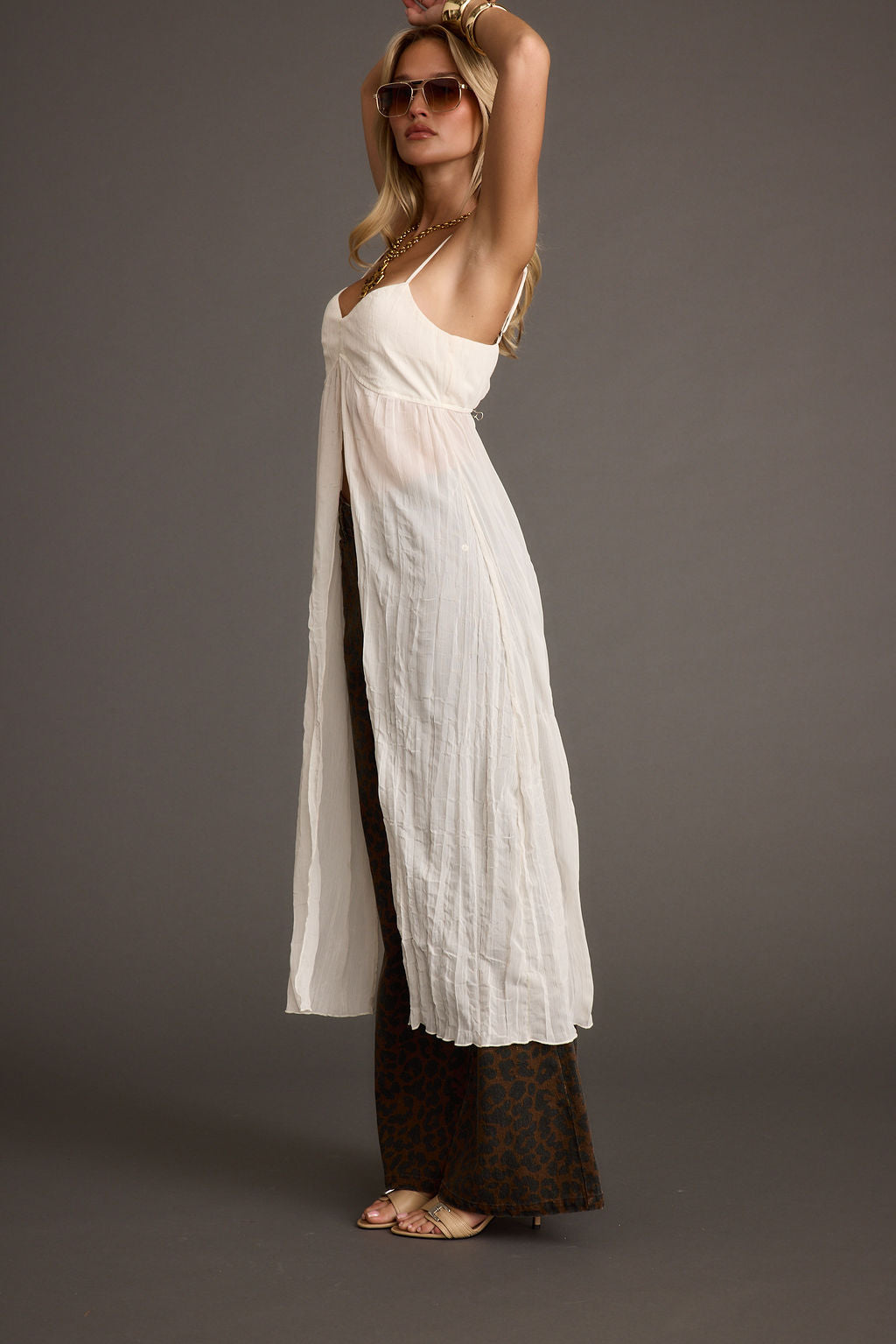 Dahlia White Satin Tank