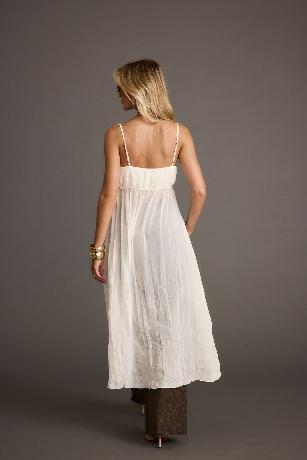 Dahlia White Satin Tank