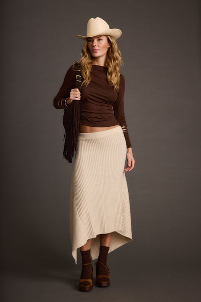 Mod Cream Asymmetrical Skirt – 12th Tribe