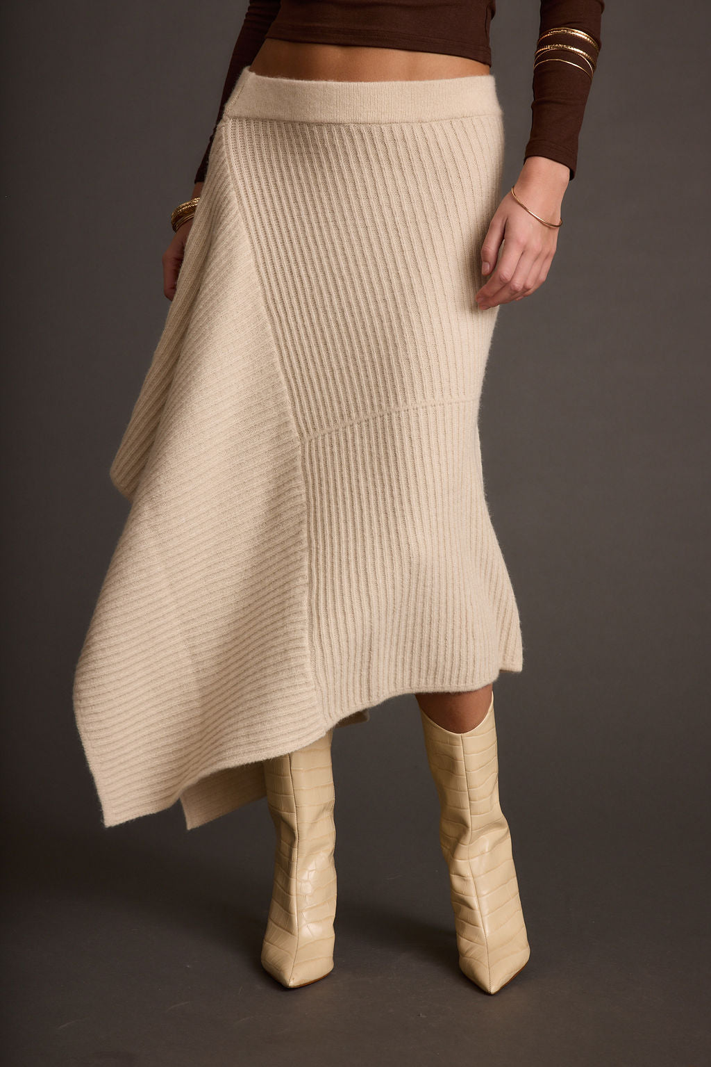Mod Cream Asymmetrical Skirt