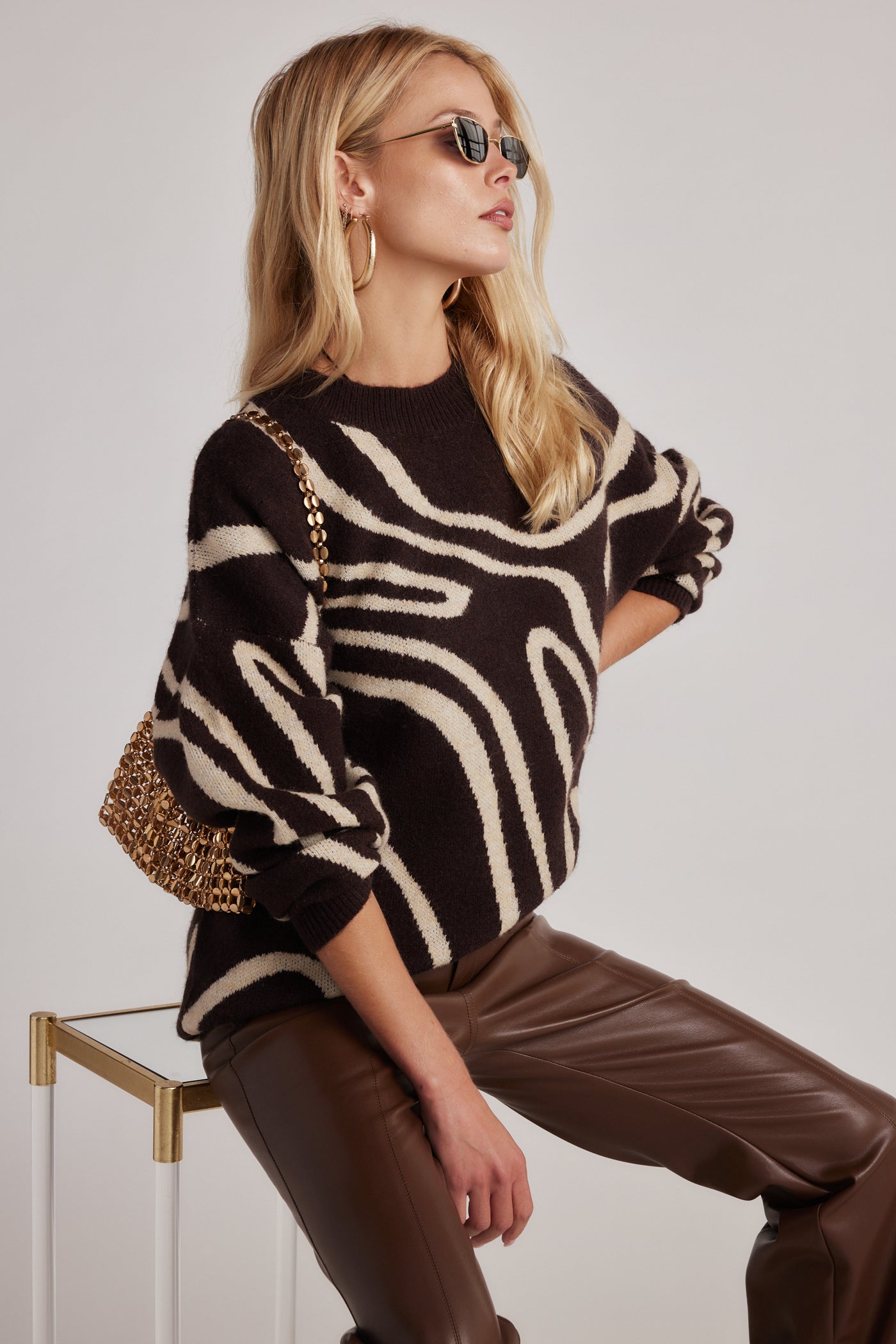 Montclair Brown Abstract Sweater