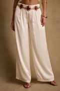 Moonlit Kiss Cream Satin Trousers
