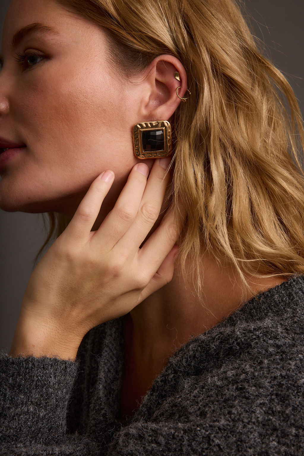 Mulled Black and Gold Statement Earrings