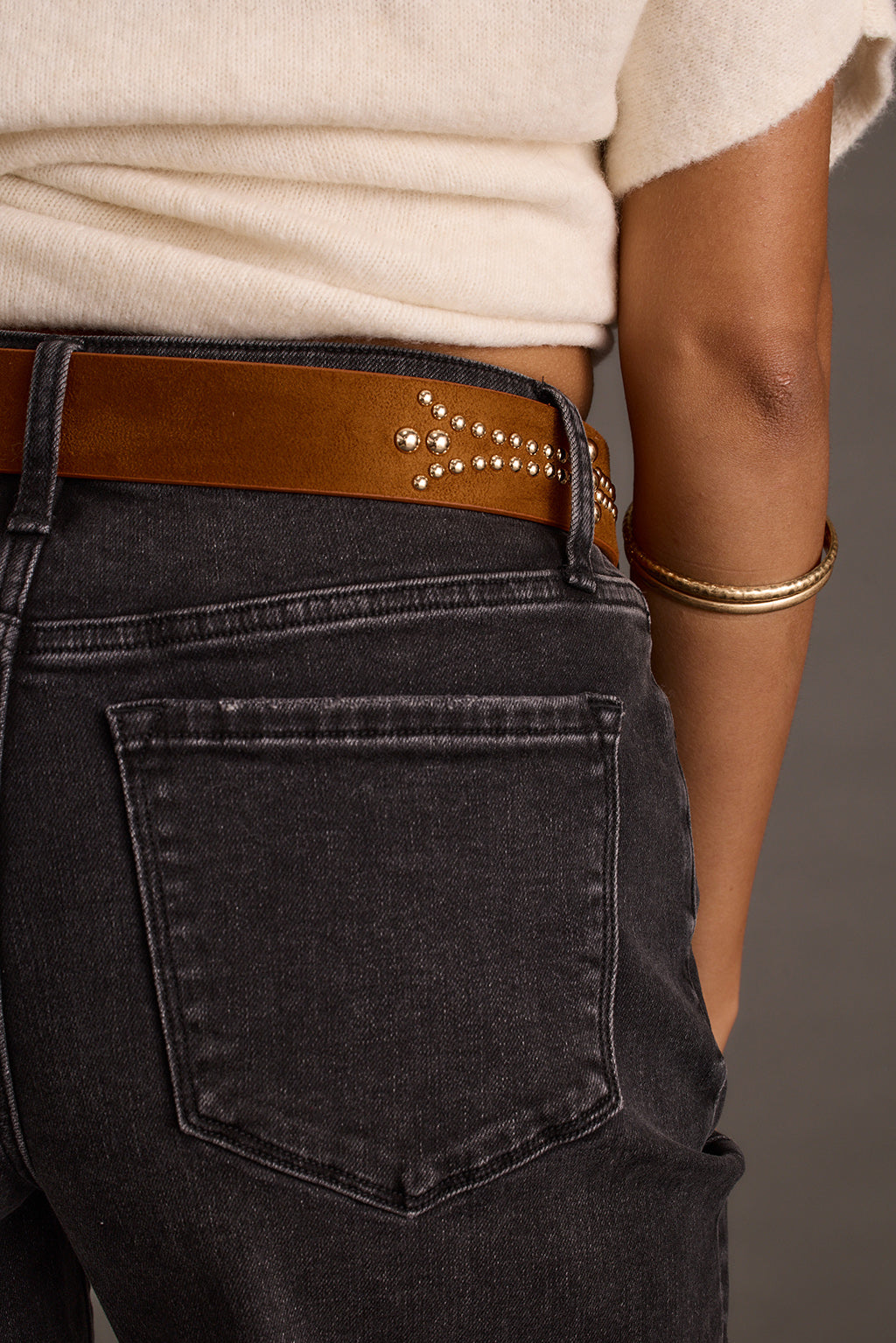 Mumford Cognac Vegan Suede Belt