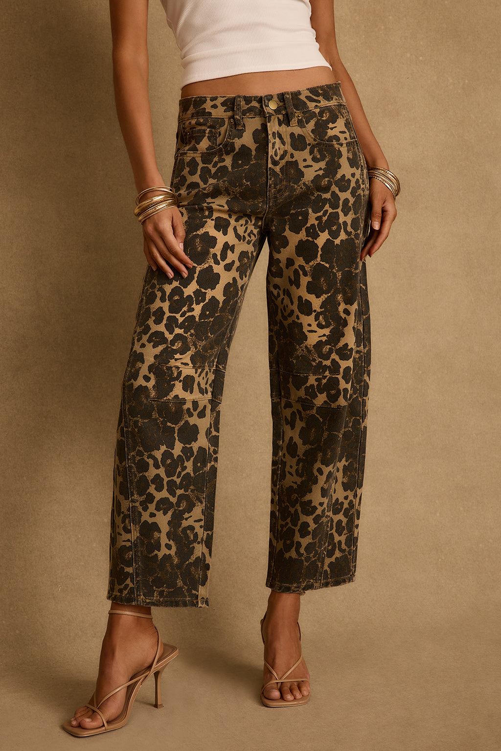 Muse Leopard Barrel Jeans