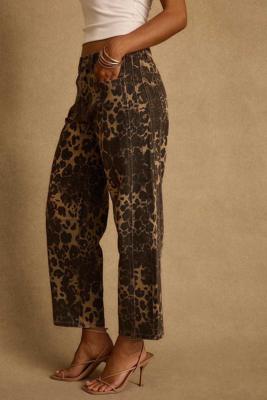 Muse Leopard Barrel Jeans