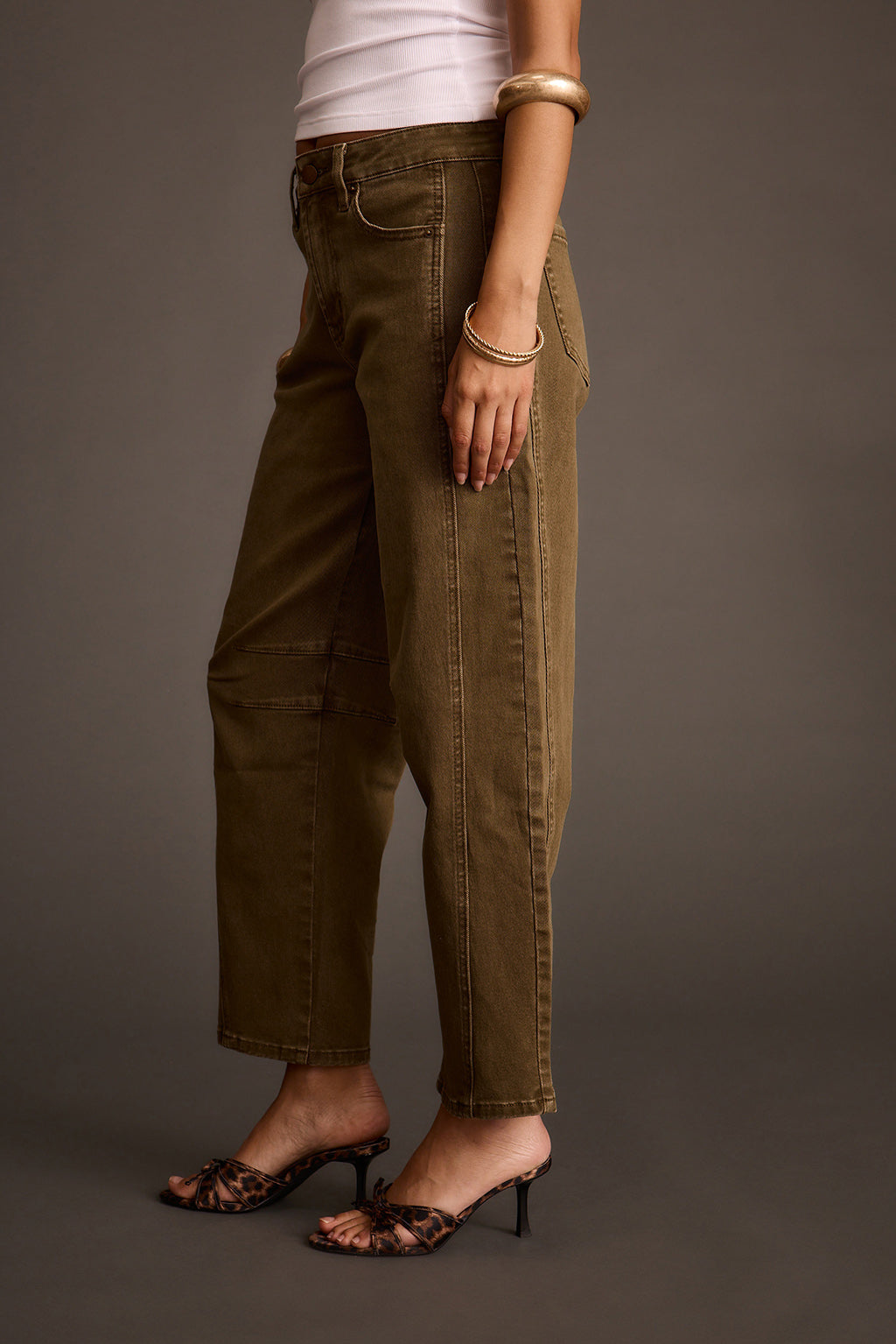 Muse Olive Barrel Jeans | 12th Tribe