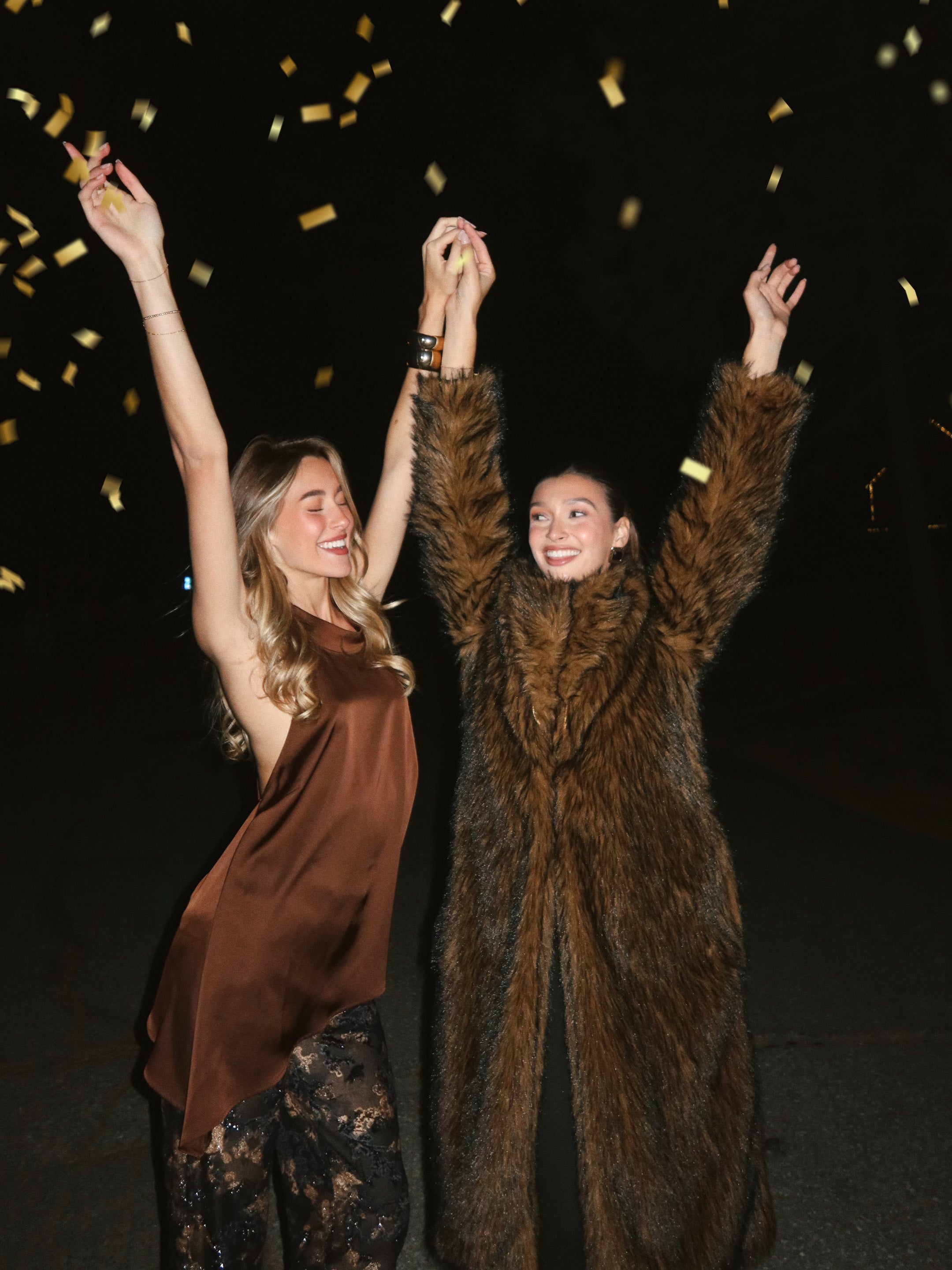 Manhattan Brown Faux Fur Coat