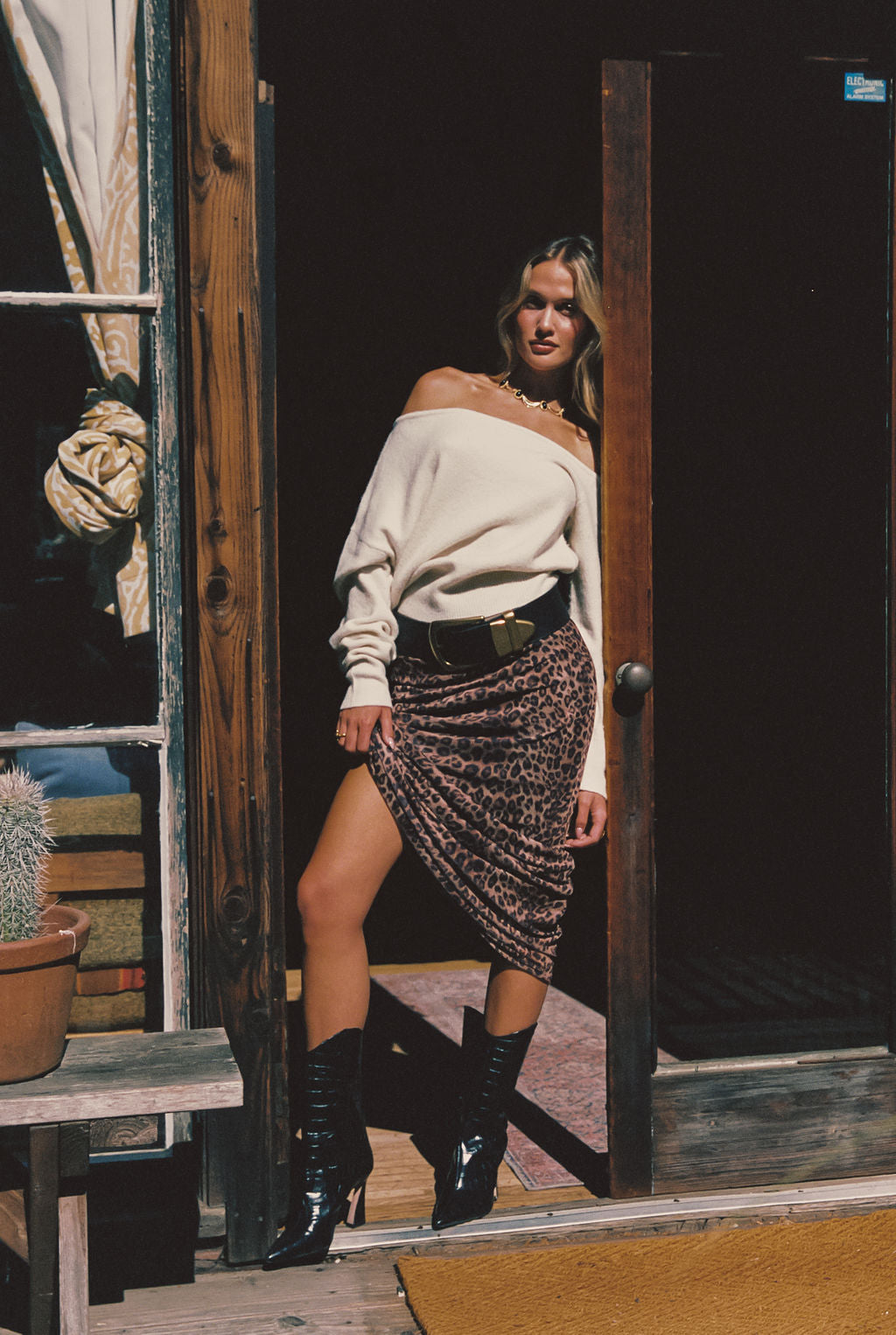 Margot Cream Asymmetrical Sweater