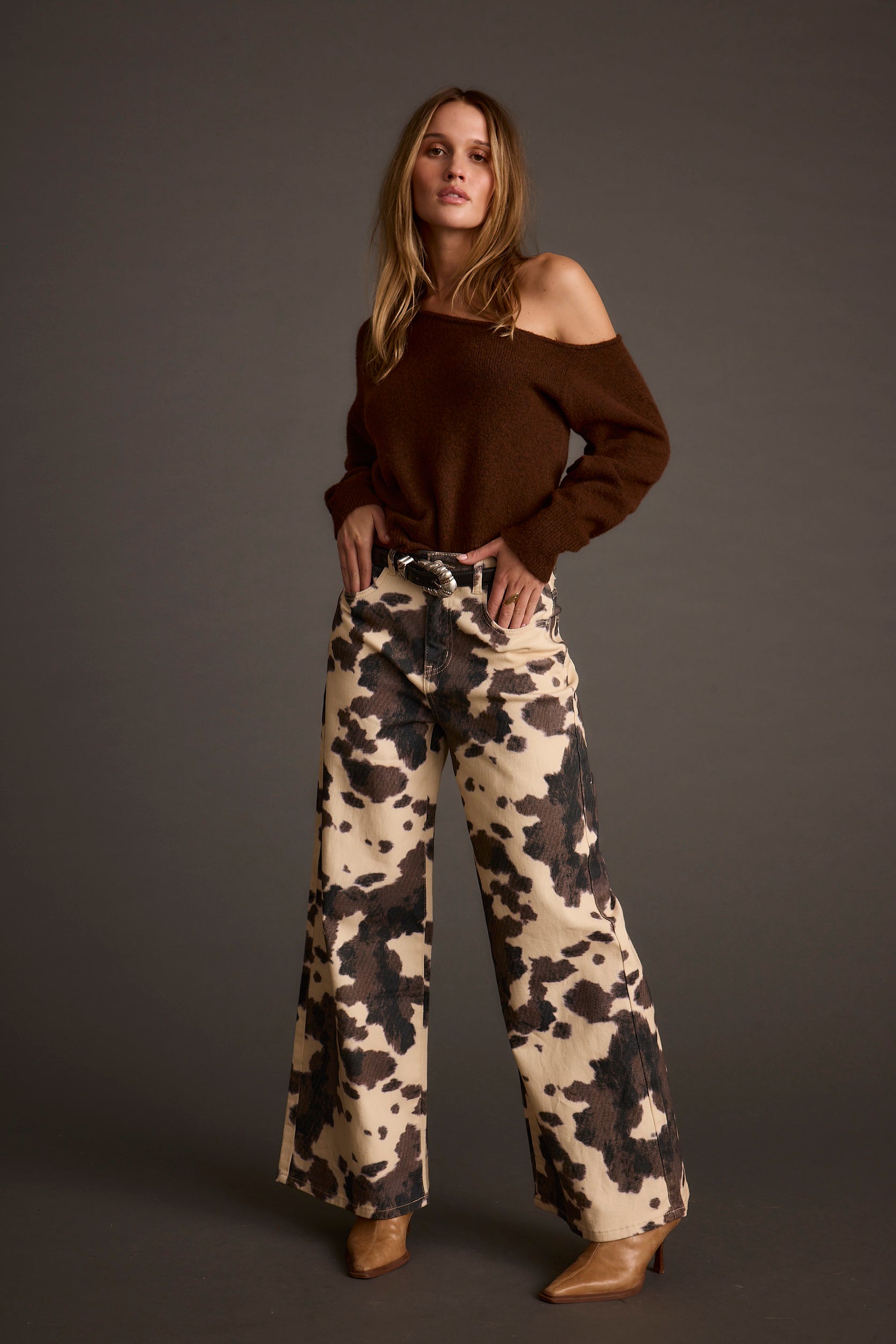Margot Cinnamon Asymmetrical Sweater