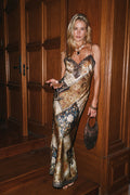 Marie Patchwork Satin Maxi Dress