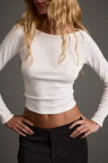 Matti White Boat Neck Top