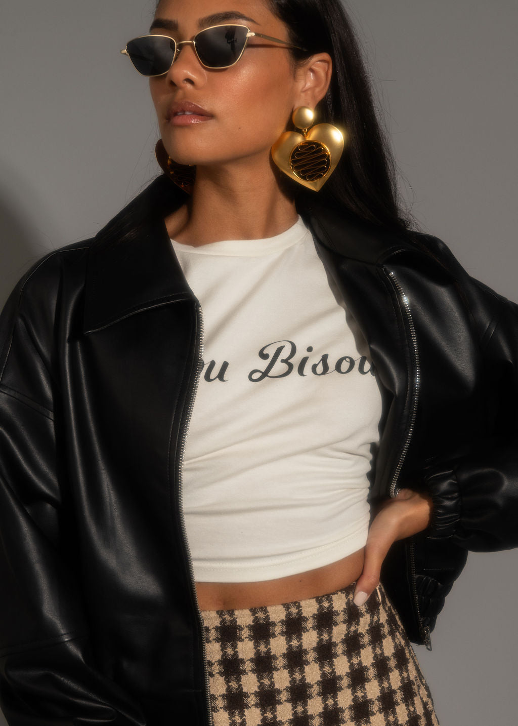 Normandie Brown Plaid Mini Skirt