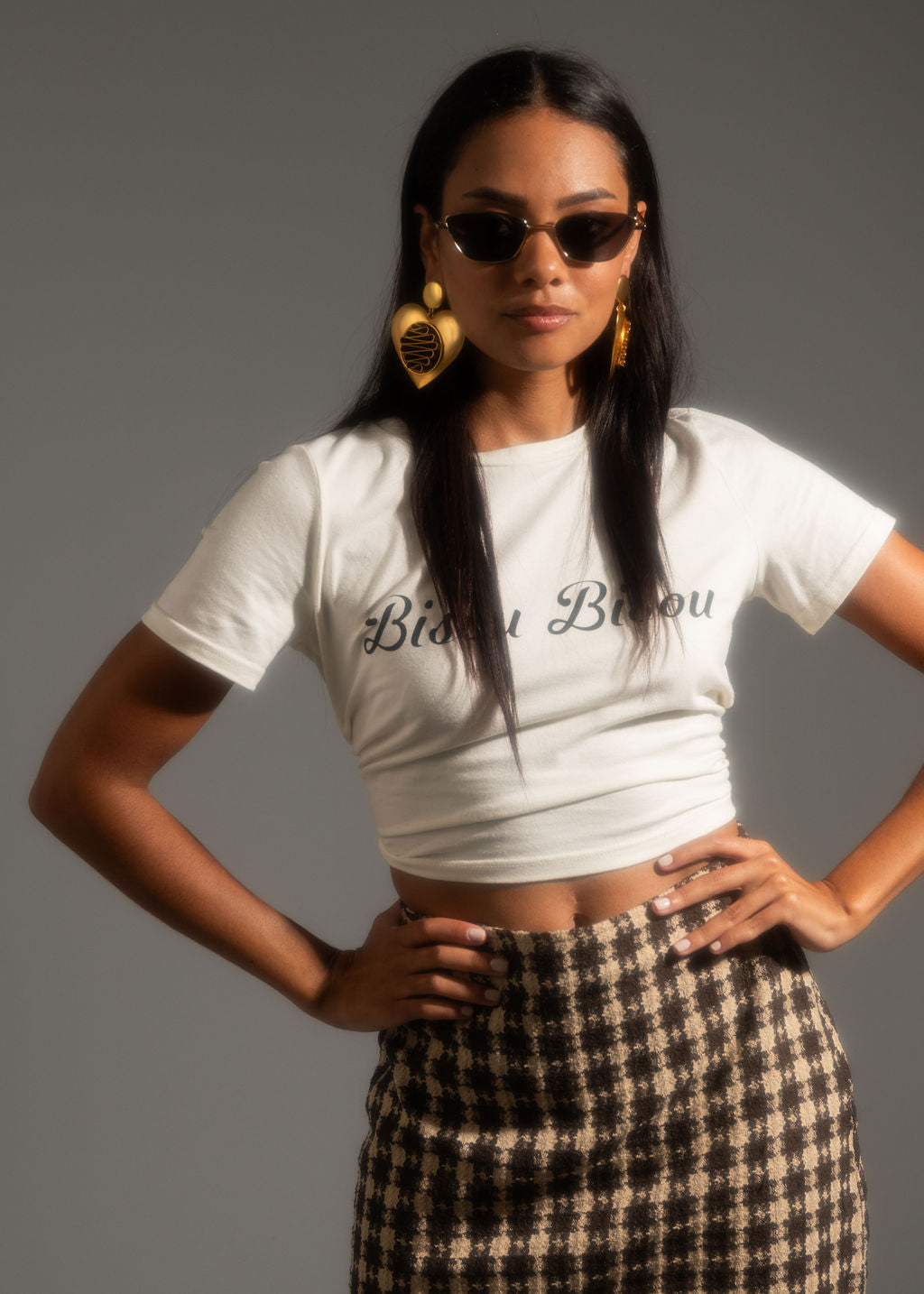 Normandie Brown Plaid Mini Skirt