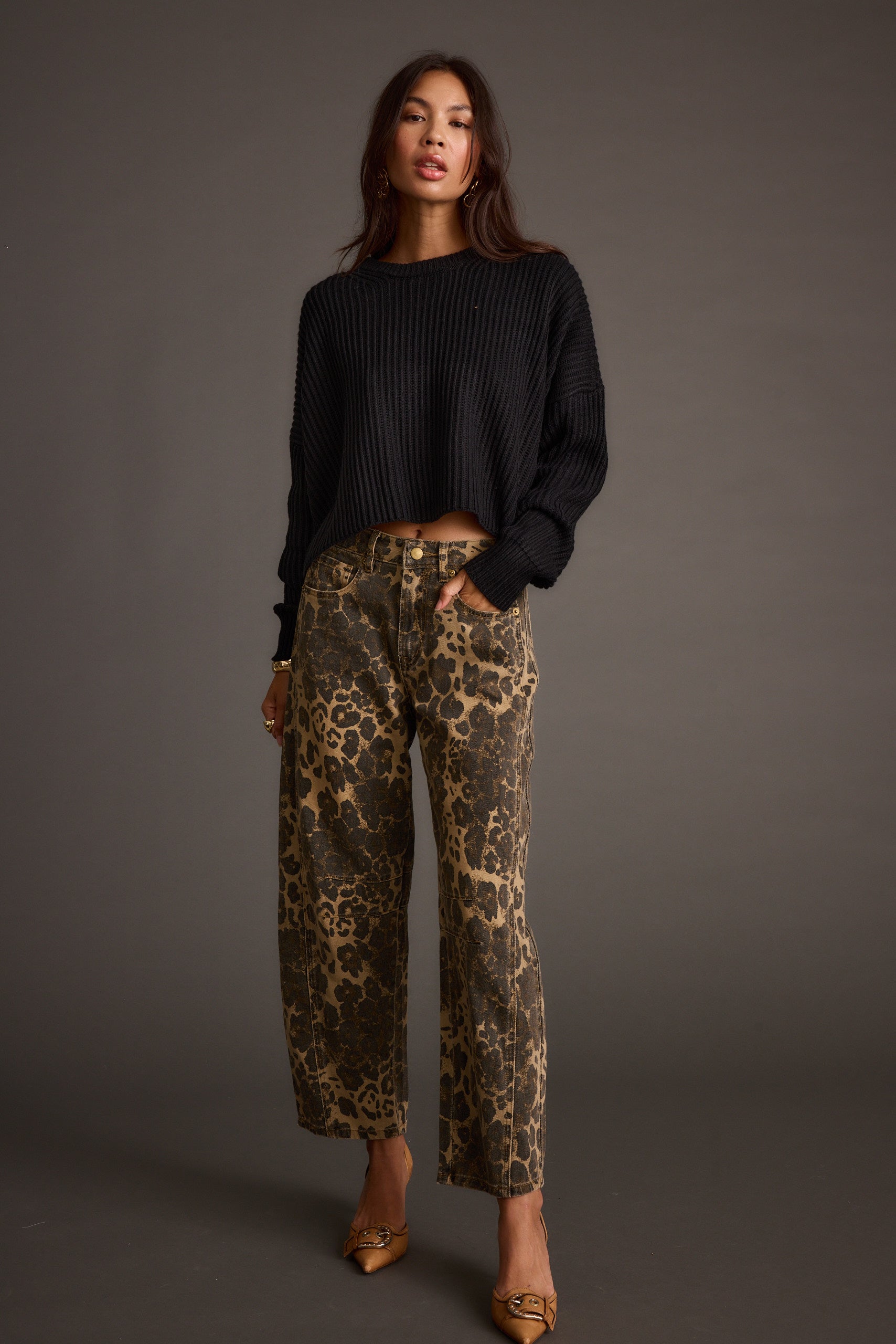 Maxine Black Cropped Sweater