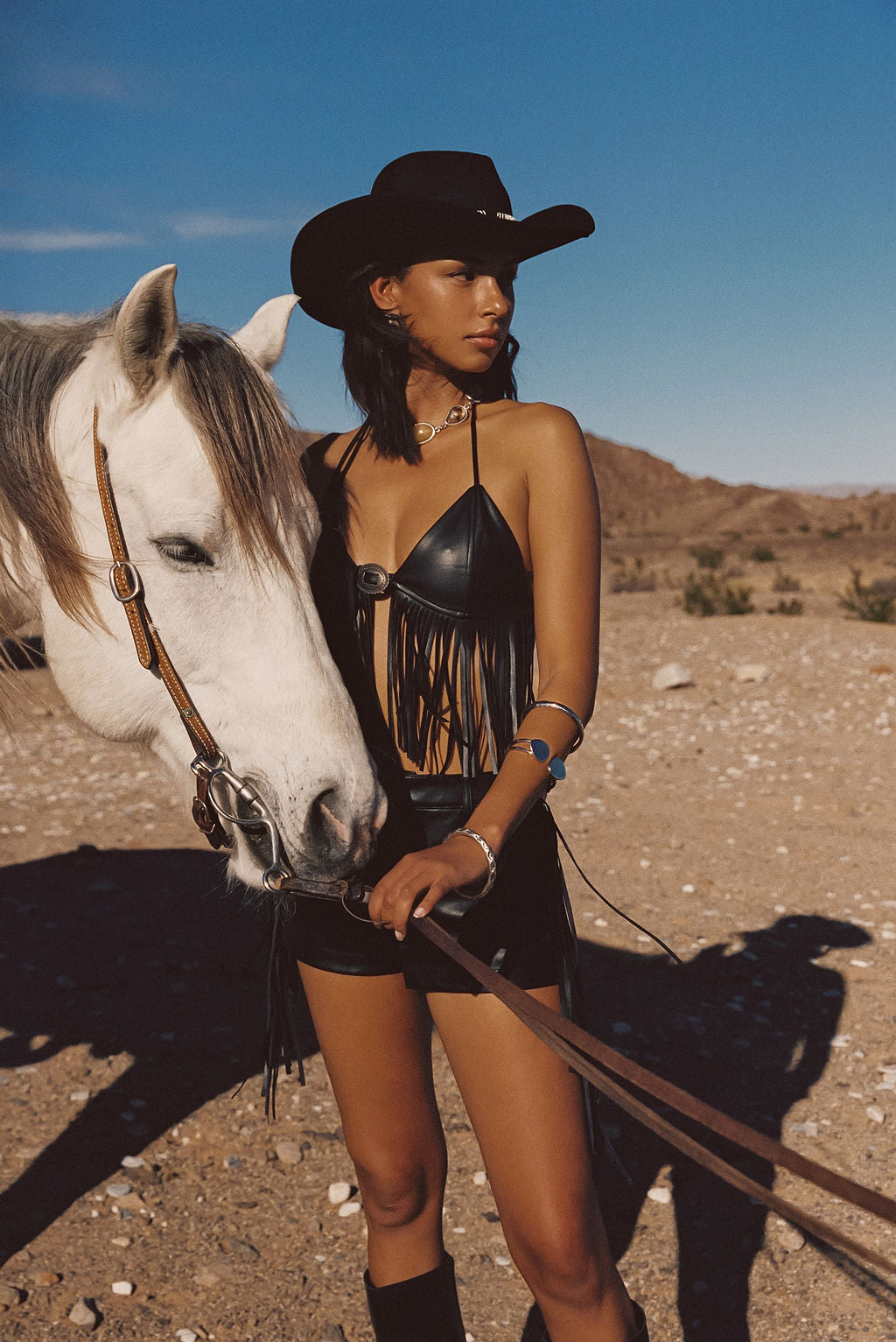 Mesa Black Fringe Bra Top