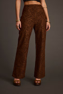 Milan Cognac Swirl Wide Leg Trouser