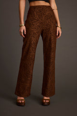 Milan Cognac Swirl Wide Leg Trouser