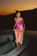 Mirabella Pink Satin Sorbet Maxi Dress