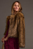 Misty Brown Faux Fur Coat