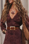 Mumford Cognac Vegan Suede Belt