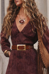 Mumford Cognac Vegan Suede Belt
