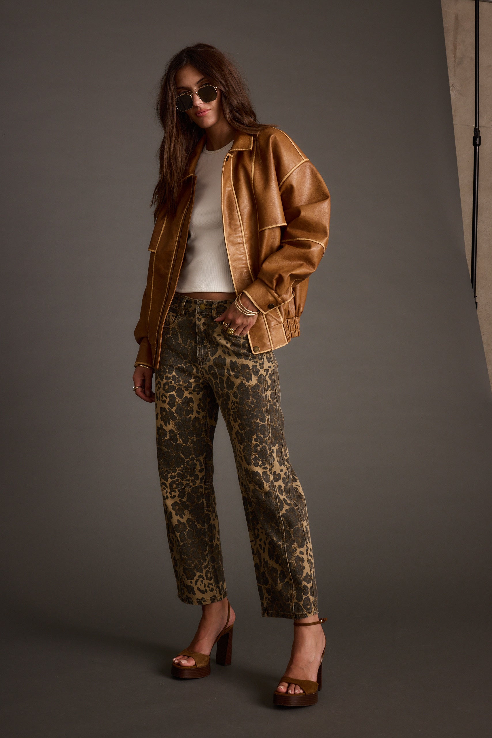 Muse Leopard Barrel Jeans