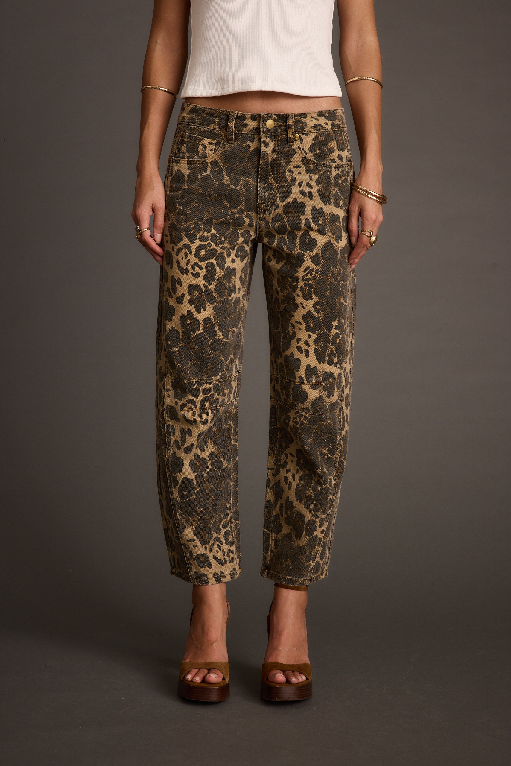 Muse Leopard Barrel Jeans