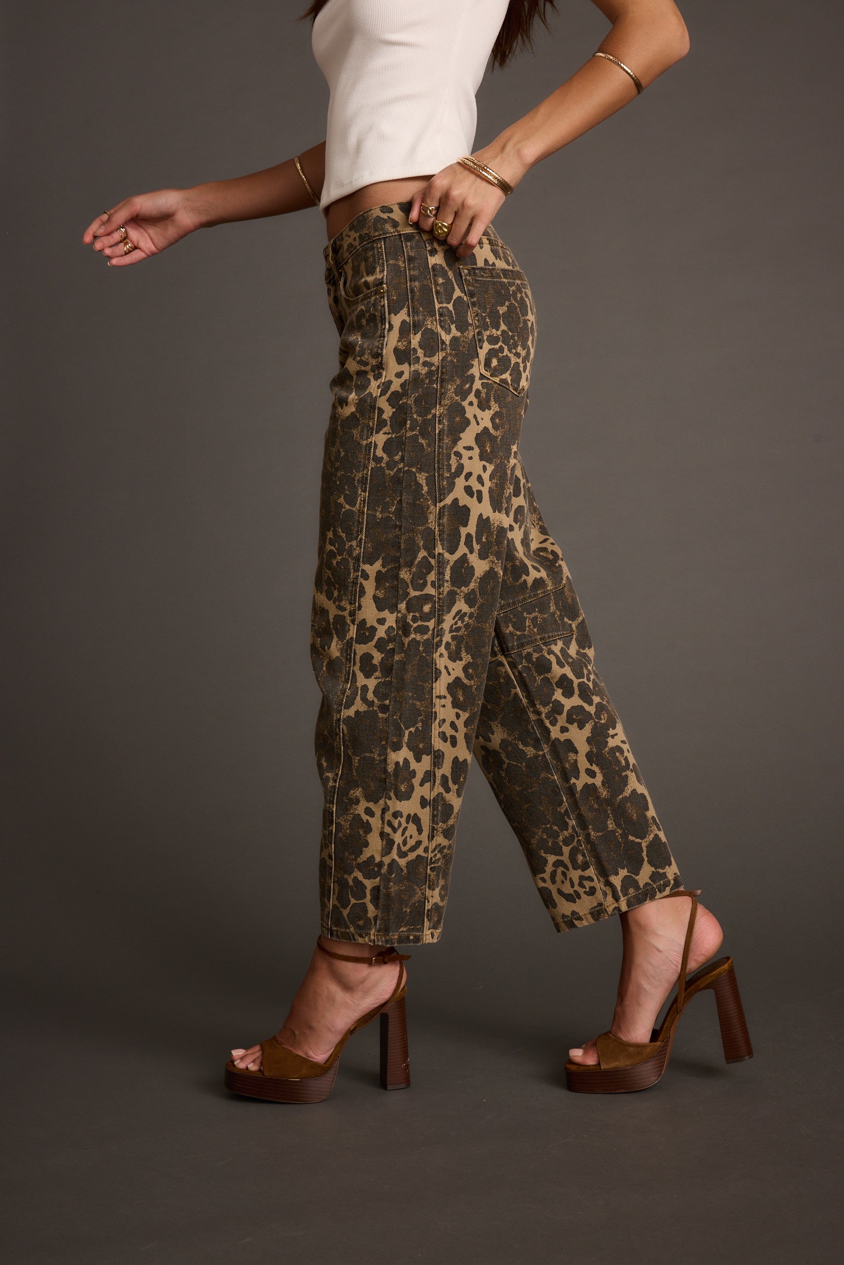 Muse Leopard Barrel Jeans
