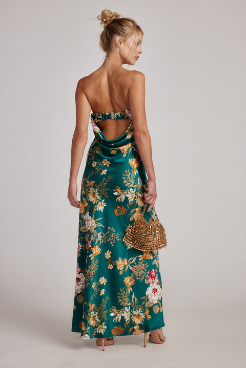 slim fit dress slacks Green Floral Short Sleeve Midi Dress - All Dresses main image 1