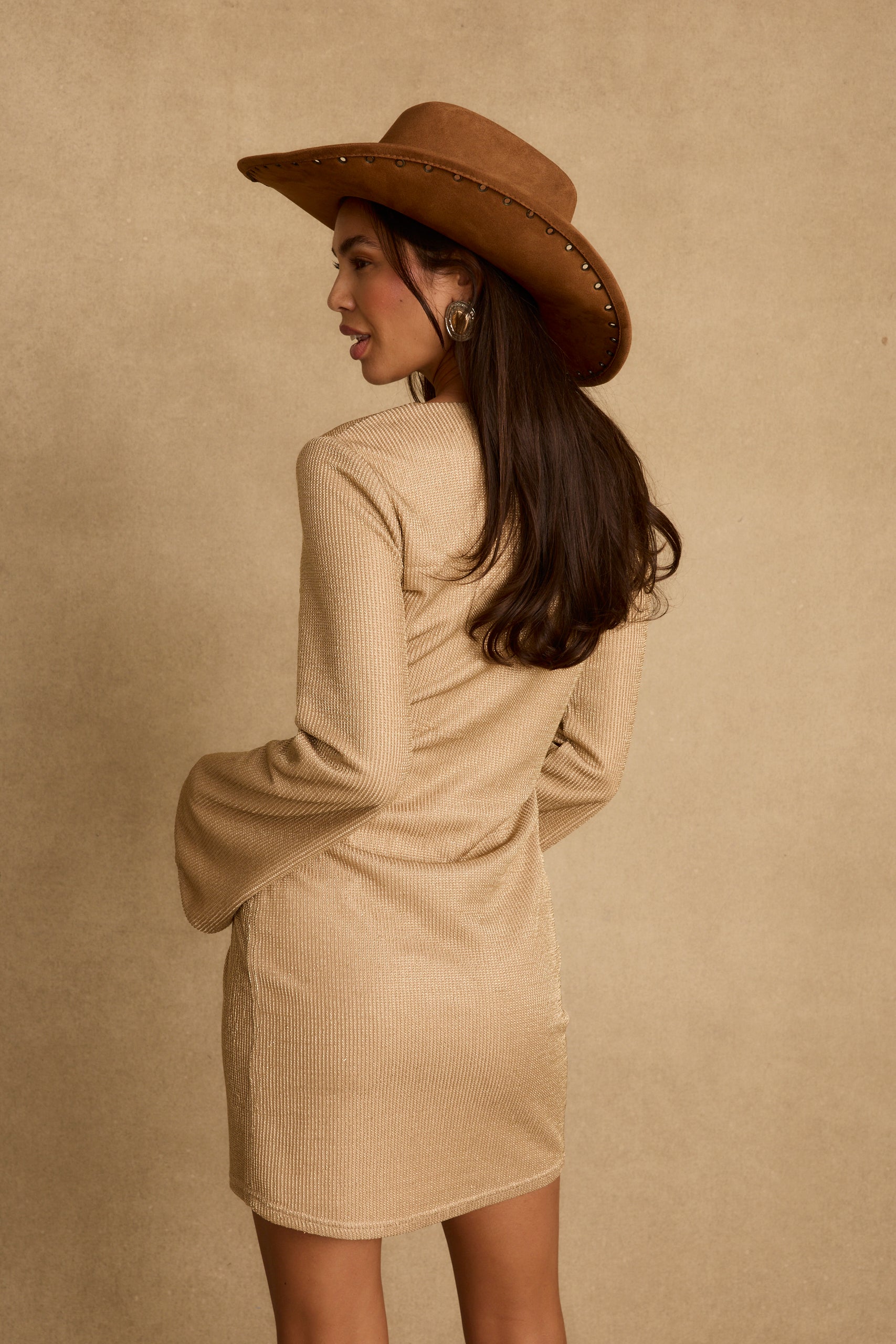 Nerina Gold Lurex Mini Dress | 12th Tribe Nerina Gold Lurex Mini Dress | 12th Tribe