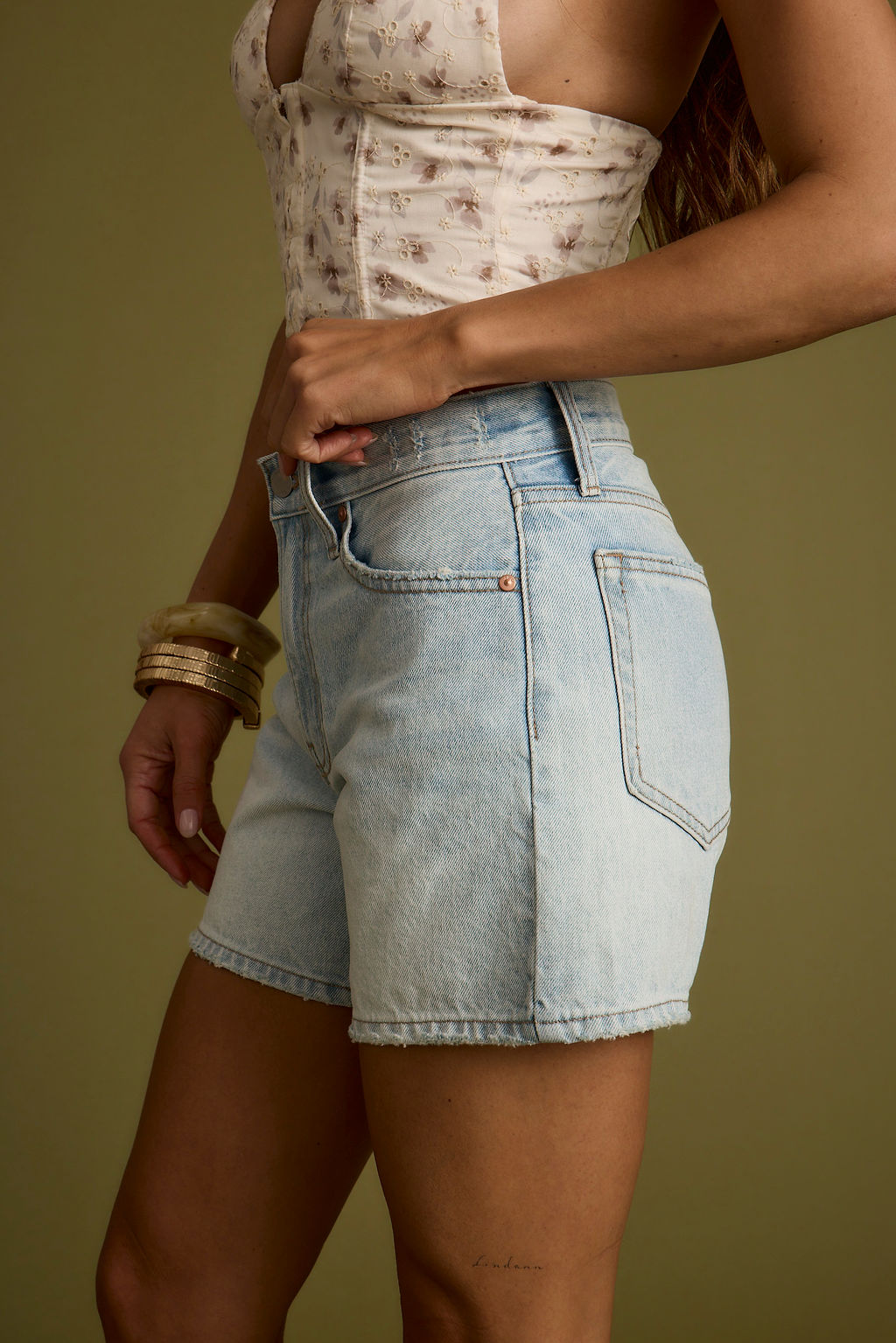 Nico Light Wash Denim Shorts