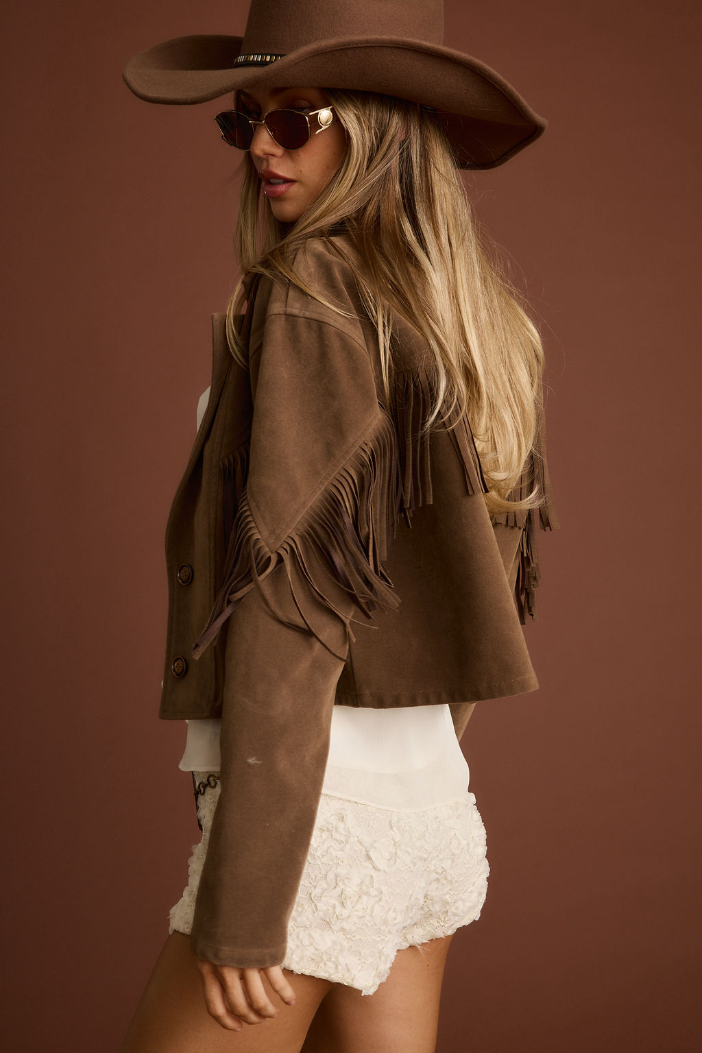 Nirvana Brown Vegan Suede Jacket