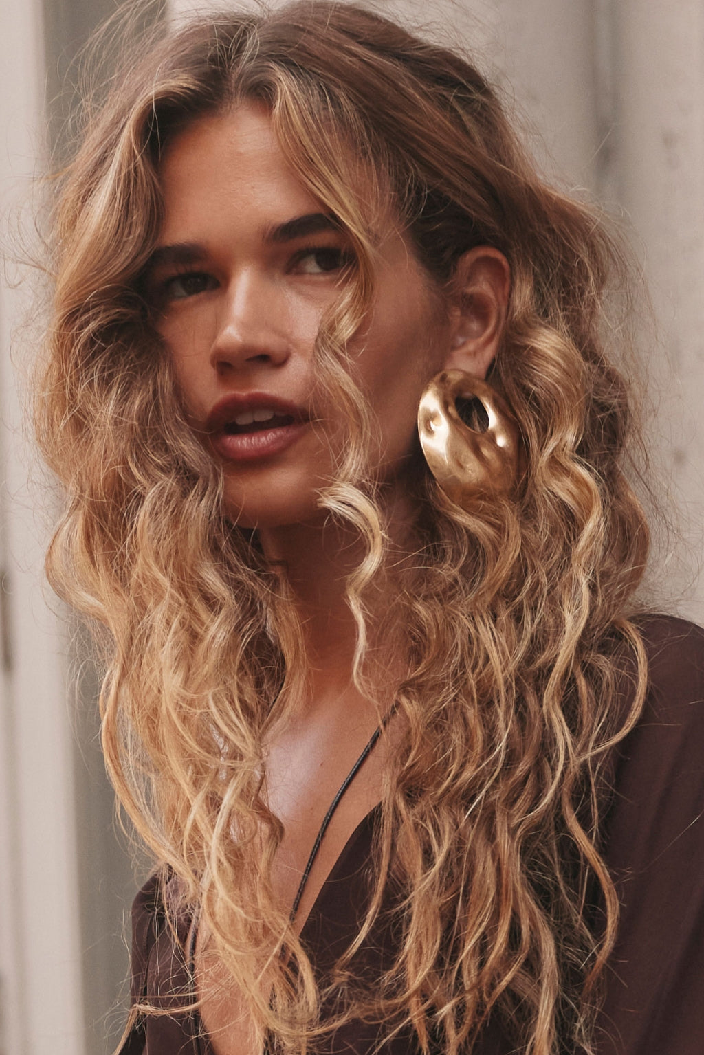 Naela Gold Statement Earrings
