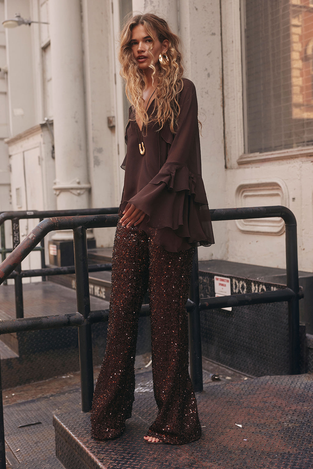Happy Hour Espresso Sequin Pant