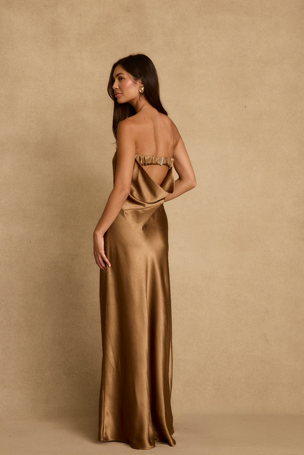 Natalia Bronze Strapless Maxi Dress - XL Size - Women's Dresses - 12th Tribe Natalia Bronze Strapless Maxi Dress - XL Size - Women's Dresses - 12th Tribe