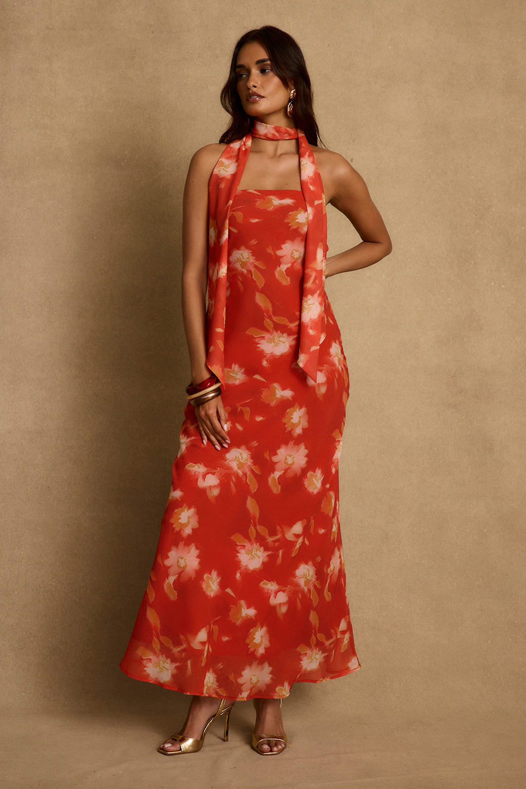 red poppy dress Natalia Poppy Red Strapless Maxi Dress - XS Size - Women's Dresses
