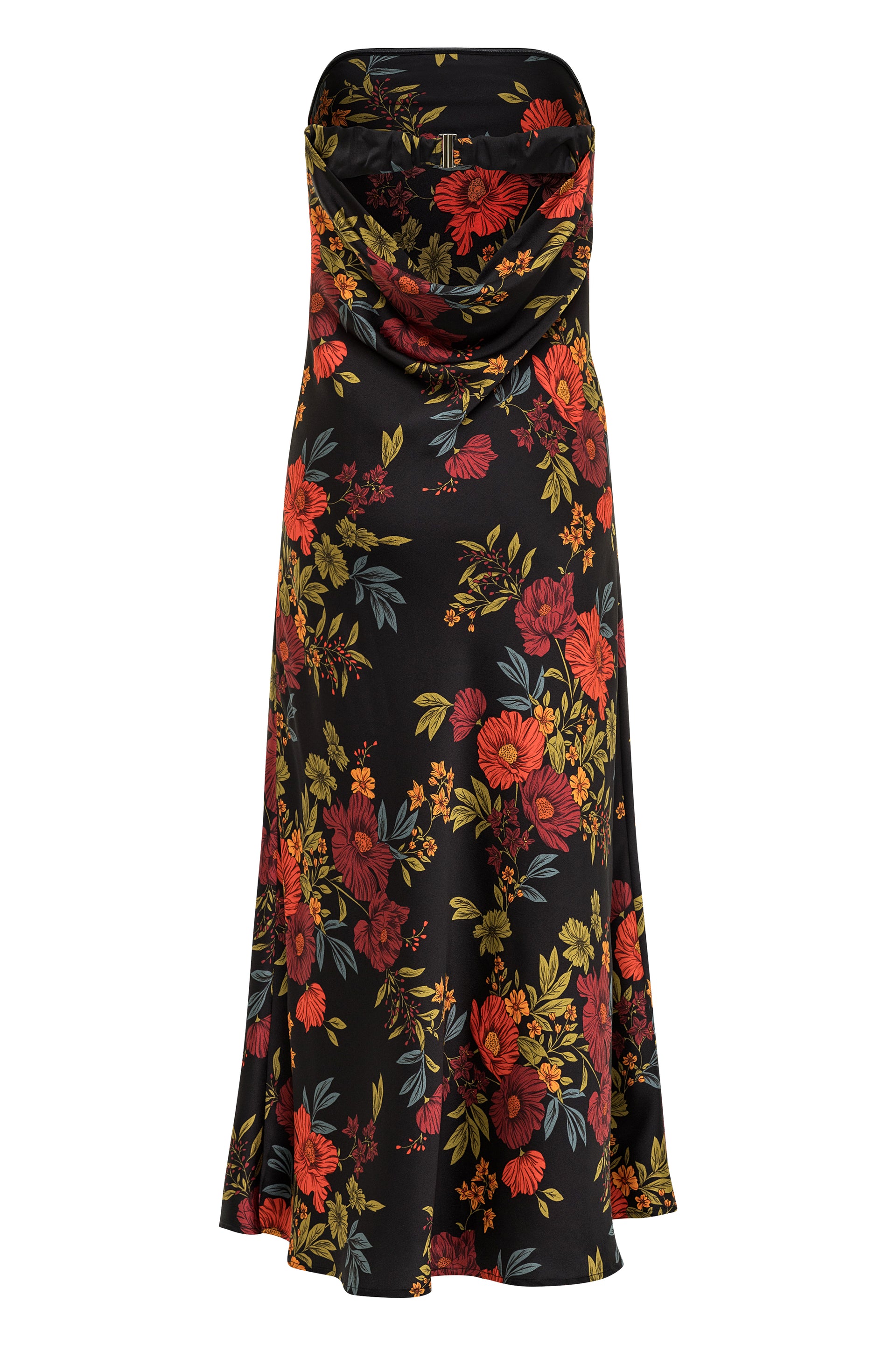 Natalia Black Floral Strapless Maxi Dress – 12th Tribe